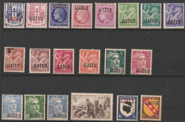 Année 1945-N°225/244 Neufs**MNH : Timbres De France Surchargés "ALGERIE" (20 Valeurs Sans Charnières) - Neufs