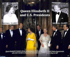 Marshall Islands 2021 Queen Elizabeth II With Pres. Carter S/s, Mint NH, History - American Presidents - Kings & Queen.. - Familias Reales