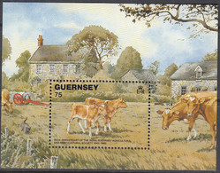 GUERNSEY Block 9, Postfrisch **, 150 Jahre Königl. Gesellschaft Für Acker-und Gartenbau, 1992, Kühe - Guernsey