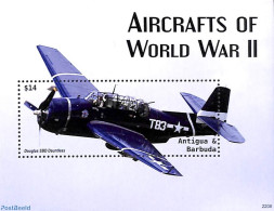 Antigua & Barbuda 2022 Aircrafts Of World War II S/s, Mint NH, History - Transport - World War II - Aircraft & Aviation - Guerre Mondiale (Seconde)