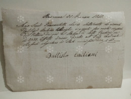 Italia Receipt Ricevuta RAVENNA 1848 - Italie