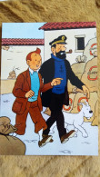 CPSM BD BANDE DESSINEE LES AVENTURES DE TINTIN PAR HERGE YVON N° 10  TINTIN MILOU ET LE CAPITAINE HADDOK 73 H GUANO - Comics