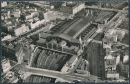 Hamburg Hauptbahnhof, Central Station / Aerial View - Schöning Luftbild, Real Photo Picture Postcard - Estaciones Sin Trenes