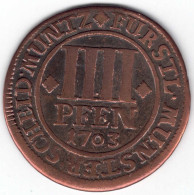 Münster-Bistum Friedrich Christian Von Plettenberg IIII Pfennig 1703 (Cu.) Schön 4, Ss+ - Groschen & Andere Kleinmünzen