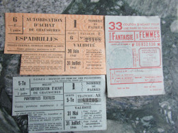 Secretariat D Etat Au Ravitaillement  Coupons D Achat De Chaussures - Documents