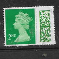 GB 2020 QEll  MACHIN SECRITY BARCODED 2ND CLASS GREEN - Used Stamps