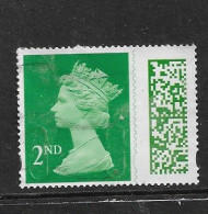 GB 2020 QEll  MACHIN SECRITY BARCODED 2ND CLASS GREEN - Used Stamps