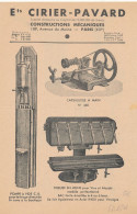 FA 3112  /PUB DEPLIANT - ETS CIRIER-PAVARD  PARIS (21 Cm X 13,50 Cm) - Autres & Non Classés