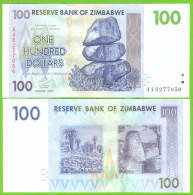 ZIMBABWE 100 DOLLARS 2007  P-69  UNC - Simbabwe