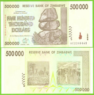 ZIMBABWE 500000 DOLLARS 2008  P-76 UNC - Simbabwe