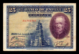 España Spain 25 Pesetas Calderón 1928 Pick 74 Bc/Mbc F/Vf - 1-2-5-25 Peseten