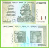 ZIMBABWE 50000000 DOLLARS 2008  P-79 UNC - Simbabwe