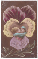 CARTE PATRIOTIQUE - MILITARIA - MILITAIRE SOLDAT  POILU - LE BAISER DE NOTRE AMOUR - FLEUR PENSEE - Heimat