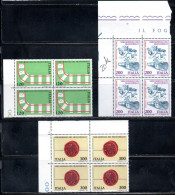 ITALIA REPUBBLICA ITALY REPUBLIC 1981 GIORNATA DEL FRANCOBOLLO STAMP DAY SERIE COMPLETA QUARTINA MNH - 1981-90: Mint/hinged