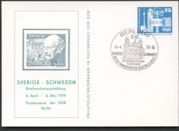 Sost. POSTMUSEUM Berlin DDR PP17 D2/004 Privat-Postkarte AUSSTELLUNG SCHWEDEN 1979  NGK 5,00 € - Post