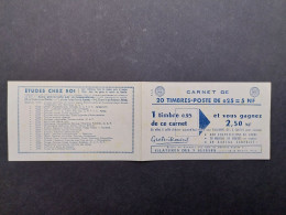 Carnet Decaris Vide 1961 Série 1-61 /20x0.25f  Couverture 5NF C1263 Filatures Des 3 Suisses Couverture Avec Sigle PTT - Anciens : 1906-1965