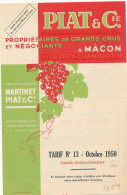 FA 3120  /PUB DEPLIANT PROPRIETAIRES DE GRANDS CRUS  MARTINET PIAT  MACON- (21,50 Cm X 13,50 Cm) - Otros & Sin Clasificación