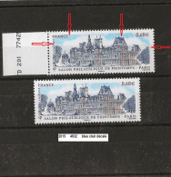 Variété De 2015 Neuf** Y&T N° 4932 Bleu-clair Décalé - Unused Stamps