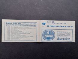 Carnet Vide 1961 Blason De Paris Avec Barres Sur Marge Série 8-65 /20x0.30f  Couverture 6F C1354BC1 Epéda, Décoration - Oude : 1906-1965