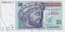 BILLETE DE TUNEZ DE 10 DINARS  DEL AÑO 1994 (BANKNOTE) - Tunisie