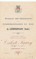 FA 3125  /PUB DEPLIANT - SYNDICAT DES NEGOCIANTS COMMISSIONNAIRES EN VINS CALIXTE SAURY LEZIGNAN  (21,50 Cm X 13,50 Cm) - Other & Unclassified