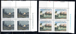 ITALIA REPUBBLICA ITALY 1981 ARTE ITALIANA ITALIAN ART CARRA' UGONIA SERIE COMPLETA SET QUARTINA ANGOLO DI FOGLIO MNH - 1981-90: Mint/hinged