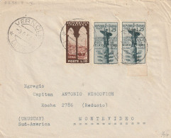 LETTERA 1954 L.10 SIENA+2X25 ELICOTTERO TIMBRO VERNOLE LECCE (YK490 - 1946-60: Storia Postale