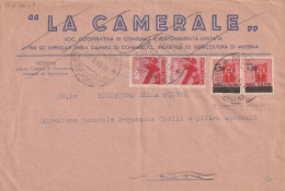 LETTERA 1946 LUOGOTENENZA 2X1,20 SS +2X80 C. TIMBRO MESSINA (YK479 - Marcophilie