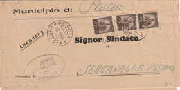 LETTERA 1946 LUOGOTENENZA 3X20 C TIMBRO PESCIA PISTOIA (YK460 - Marcophilie