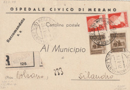 RACCOMANDATA 1945 LUOGOTENENZA 2X1,75 +2X5 TIMBRO MERANO BOLZANO (YK433 - Marcofilie