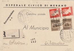 RACCOMANDATA 1945 LUOGOTENENZA 2X1,75 +2X5 TIMBRO MERANO BOLZANO (YK433 - Storia Postale
