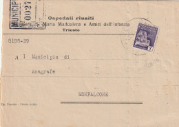 LETTERA 1945 L.1 MON DIST TIMBRO TRIESTE  (YK424 - Storia Postale