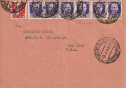 LETTERA 1944 LUOGOTENENZA 6X50 PM+2 DIRETTA USA TIMBRO PALERMO (YK403 - Storia Postale