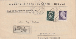 RACCOMANDATA 1944 RSI 1+15 TIMBRO BIELLA VERCELLI (YK395 - Marcofilía