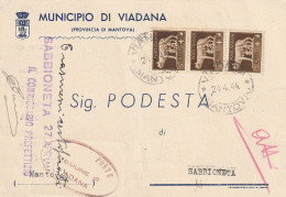 LETTERA 1944 RSI 3X5 TIMBRO VIADANA MANTOVA (YK390 - Marcofilía