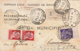 RACCOMANDATA 1944 RSI C.50 MON DIST +2X20 TIMBRO VERBELLA MANTOVA CANEDOLE VALEGGIO SUL MINCIO (YK381 - Marcofilía