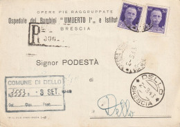RACCOMANDATA 1943 RSI 2X50 TIMBRO DELLO BRESCIA (YK367 - Marcofilía