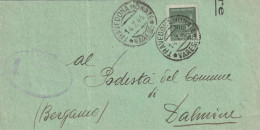 LETTERA 1944 RSI C.25 MON DIST TIMBRO TRAVEDONA MONATE VARESE (YK356 - Marcofilía