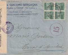 LETTERA 1945 RSI 4X25 MONUM DIST TIMBRO UDINE (YK255 - Marcophilie