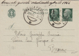 INTERO BIGLIETTO POSTALE 1944 RSI 25+25 SS TIMBRO VICENZA (YK201 - Stamped Stationery