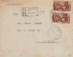 RACCOMANDATA 1947 2X20 PONTIDA TIMBRO MONZA (YK204 - 1946-60: Poststempel