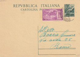 INTERO POSTALE 1949 L.12+4 RISORGIMENTO TIMBRO FROSINONE (YK200 - Interi Postali