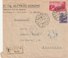 RACCOMANDATA 1947 L.10 REPUB+6 TIMBRO MILANO (YK170 - 1946-60: Poststempel