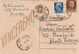 INTERO POSTALE 1943 RSI C.30 REG+1,25 VINCEREMO TIMBRO MILANO-TAGLIO ERRATO (YK161 - Stamped Stationery