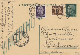 INTERO POSTALE LUOGOTENENZA VINCEREMO 1945 C.15 REGNO+5+1 TIMBRO CASTELAURO  ACQUAVIVA (YK154 - Marcophilia