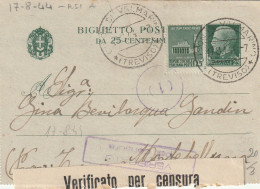 INTERO BIGLIETTO POSTALE 1944 RSI C.25+25 MON DIST TIMBRO TREVISO (YK155 - Postwaardestukken