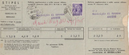 BOLLETTA SOCIETA TELEFONICA STIPEL RSI 1944 50 C MON DISTR TIMBRO BERGAMO (YK138 - Marcophilie