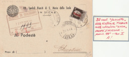 CARTOLINA POSTALE 1944 RSI C.30 SS TIMBRO CHIUSDINO SIENA FIRMATA BIONDI (YK132 - Storia Postale