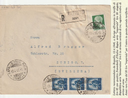 RACCOMANDATA 1946 LUOGOTENENZA L.20 +3X5 TIMBRO RAPALLO GENOVA ARRIVO ZURICH (YK120 - Storia Postale