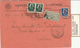 RACCOMANDATA 1944 RSI  2X25+1,25 SS TIMBRO COLLE VAL D'ELSA SIENA FIRMATA BIONDI (YK97 - Poststempel